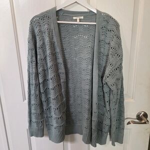 Maurices Women's Lace Knit Cardigan - Soft Blue